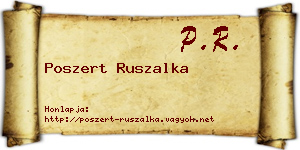 Poszert Ruszalka névjegykártya